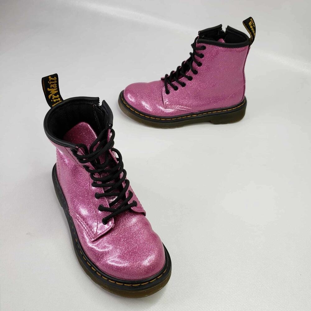 Dr Doc Martens Glitter 1460 J Combat Boots Youth Kids Girls Size 1